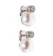 18CT WHITE GOLD FRESHWATER PEARL AND DIAMOND STUD EARRINGS at Ross's Online Art Auctions