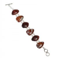 STERLING SILVER BRACELET SET WITH HARDSTONE at Ross's Online Art Auctions