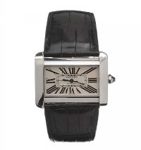CARTIER 'TANK DIVANE' AUTOMATIC STAINLESS STEEL-CASED GENT'S WRIST WATCH at Ross's Online Art Auctions