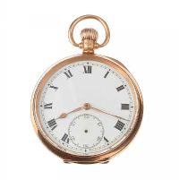 9CT GOLD OPEN-FACED GENT'S POCKET WATCH at Ross's Online Art Auctions