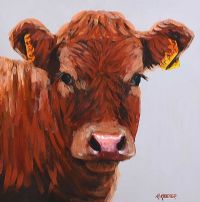CALF ON GREY by Ronald Keefer at Ross's Online Art Auctions