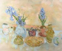 STILL LIFE WITH HYACINTHS by Stella Steyn at Ross's Online Art Auctions