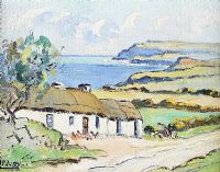 COTTAGE NEAR RATHMULLAN, DONEGAL by Anne Primrose Jury HRUA at Ross's Online Art Auctions