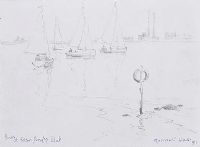 BOATS AT SUTTON DINGHY CLUB by Maurice Canning Wilks ARHA RUA at Ross's Online Art Auctions