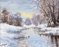 WINTER ON THE DUNN RIVER by Tom McGoldrick at Ross's Online Art Auctions