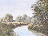 RIVER LAGAN NEAR DONAGHCLONEY by David Overend at Ross's Online Art Auctions