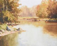 SHIMNA RIVER, AUTUMN, TOLLYMORE PARK by Maurice Canning Wilks ARHA RUA at Ross's Online Art Auctions