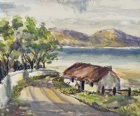 IRISH THATCHED COTTAGE by Gladys Maccabe HRUA at Ross's Online Art Auctions