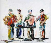 SESSION AT THE HARP BAR by J.P. Neeson at Ross's Online Art Auctions