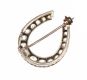 9CT GOLD AND DIAMOND HORSE SHOE BROOCH at Ross's Online Art Auctions