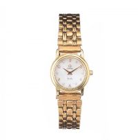 OMEGA 9CT GOLD-CASED LADY'S WRIST WATCH WITH REPLACEMENT GOLD-PLATED STRAP at Ross's Online Art Auctions