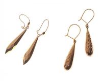 TWO PAIRS OF 9CT GOLD DROP EARRINGS at Ross's Online Art Auctions