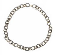 DAVID YURMAN STERLING SILVER AND 18CT GOLD OVAL FANCY-LINK NECKLACE at Ross's Online Art Auctions