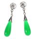 SILVER-TONE METAL AND JADE EARRINGS AND NECKLACE SUITE at Ross's Online Art Auctions