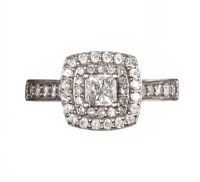 ERNEST JONES 18CT WHITE GOLD AND DIAMOND RING at Ross's Online Art Auctions