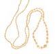 STRAND OF GRADUATED SEED PEARLS WITH AN ENGRAVED DIAMOND-SET GOLD CLASP at Ross's Online Art Auctions