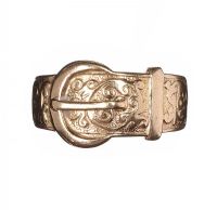 ENGRAVED 9CT GOLD BUCKLE RING at Ross's Online Art Auctions