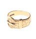 ENGRAVED 9CT GOLD BUCKLE RING at Ross's Online Art Auctions