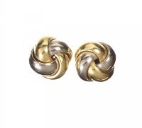 PAIR OF 18CT GOLD KNOT EARRINGS WITH 9CT GOLD BACKS at Ross's Online Art Auctions