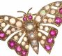 9CT GOLD OPAL AND RUBY BUTTERFLY BROOCH at Ross's Online Art Auctions