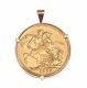 9CT GOLD MOUNTED FULL-SOVEREIGN PENDANT at Ross's Online Art Auctions