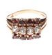 9CT GOLD GARNET AND CRYSTAL RING at Ross's Online Art Auctions