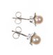 9CT WHITE GOLD FLORAL EARRINGS SET WITH CULTURED PEARL AND DIAMOND at Ross's Online Art Auctions