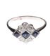 18CT WHITE GOLD SAPPHIRE AND DIAMOND ART DECO STYLE RING at Ross's Online Art Auctions