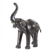 LEATHER ELEPHANT STOOL at Ross's Online Art Auctions