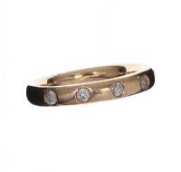 9CT GOLD AND DIAMOND BAND at Ross's Online Art Auctions