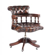 LEATHER REVOLVING DESK CHAIR at Ross's Online Art Auctions