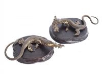 TWO BRONZE LIZARDS at Ross's Online Art Auctions