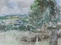 LANDSCAPE & TREES I by Catherine Flanagan at Ross's Online Art Auctions