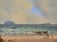 LANDING HERRING, COUNTY KERRY by David Overend at Ross's Online Art Auctions