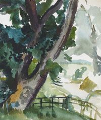 TREE BY THE RIVERBANK by Evie Hone HRHA at Ross's Online Art Auctions