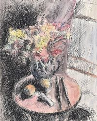 FLOWERS BY A WINDOW by Daniel O'Neill at Ross's Online Art Auctions