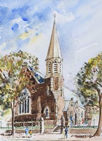 WEST CHURCH, BALLYMENA by John Bryans at Ross's Online Art Auctions