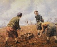GATHERING POTATOES by Charles McAuley at Ross's Online Art Auctions