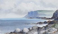 ON THE ANTRIM COAST by Rowland Hill RUA at Ross's Online Art Auctions