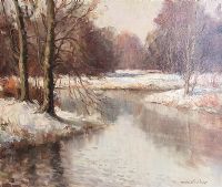 SNOW, RIVER LAGAN by Maurice Canning Wilks ARHA RUA at Ross's Online Art Auctions