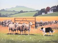 TENDING THE SHEEP by Gregory Moore at Ross's Online Art Auctions