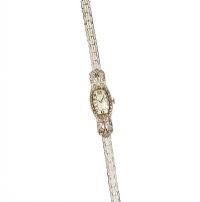 ANTIQUE PLATINUM AND DIAMOND COCKTAIL WATCH WITH A 9CT WHITE GOLD BRACELET at Ross's Online Art Auctions