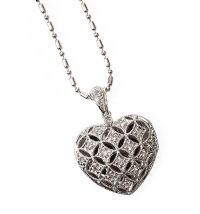 14CT WHITE GOLD AND DIAMOND PENDANT ON A 18CT WHITE GOLD CHAIN at Ross's Online Art Auctions
