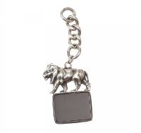 STERLING SILVER HARDSTONE-SET FOB IN A LION THEME at Ross's Online Art Auctions
