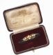VICTORIAN 9CT GOLD ONYX AND SEED PEARL BAR BROOCH WITH FITTED BOX at Ross's Online Art Auctions