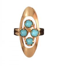 18CT GOLD AND TURQUOISE RING at Ross's Online Art Auctions