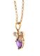 14CT GOLD AMETHYST AND DIAMOND PENDANT ON A 9CT GOLD CHAIN at Ross's Online Art Auctions