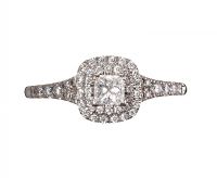18CT WHITE GOLD DIAMOND CLUSTER DRESS RING at Ross's Online Art Auctions