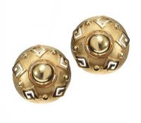 18CT GOLD SHIELD EARRINGS at Ross's Online Art Auctions