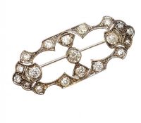 EDWARDIAN WHITE GOLD PIERCED BROOCH SET WITH DIAMONDS at Ross's Online Art Auctions